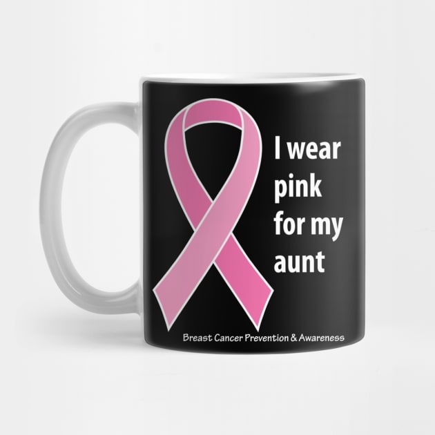 Breast cancer ribbon for aunt with white type by Just Winging It Designs